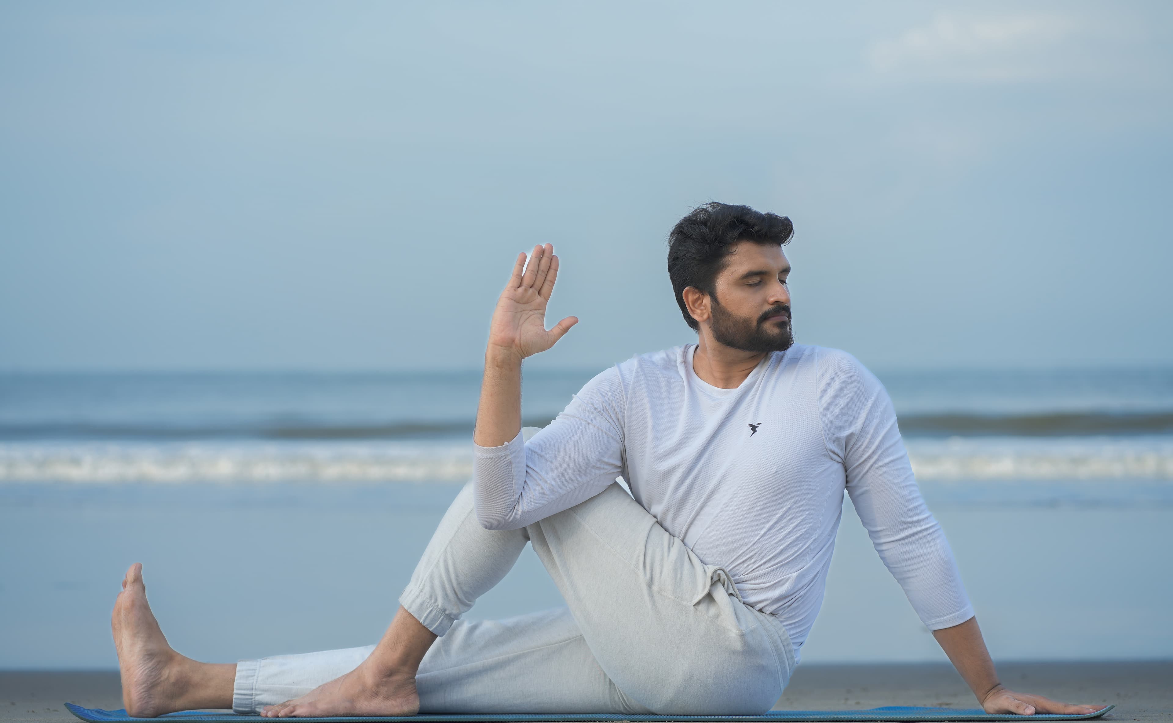 Seated spinal twist practice