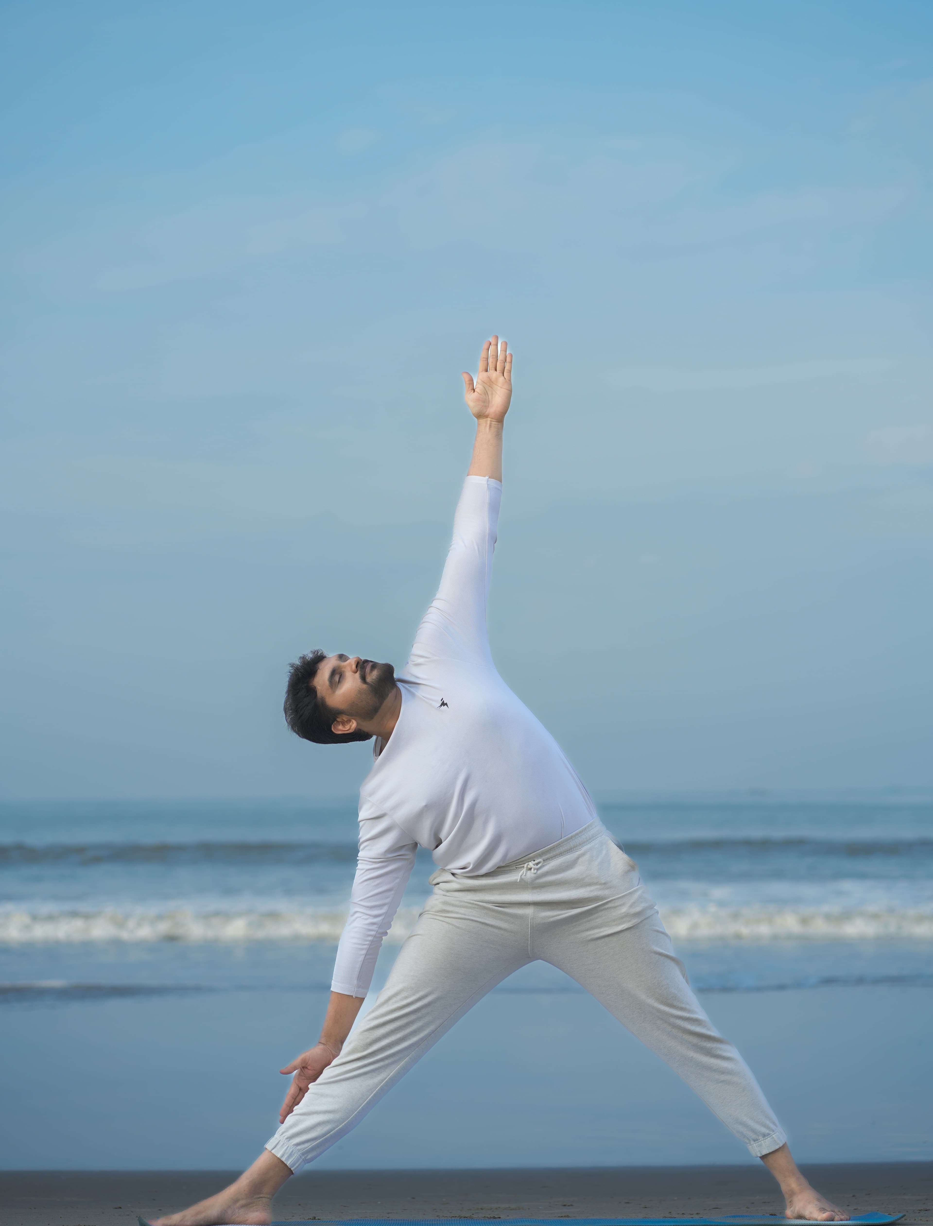 Triangle pose practice