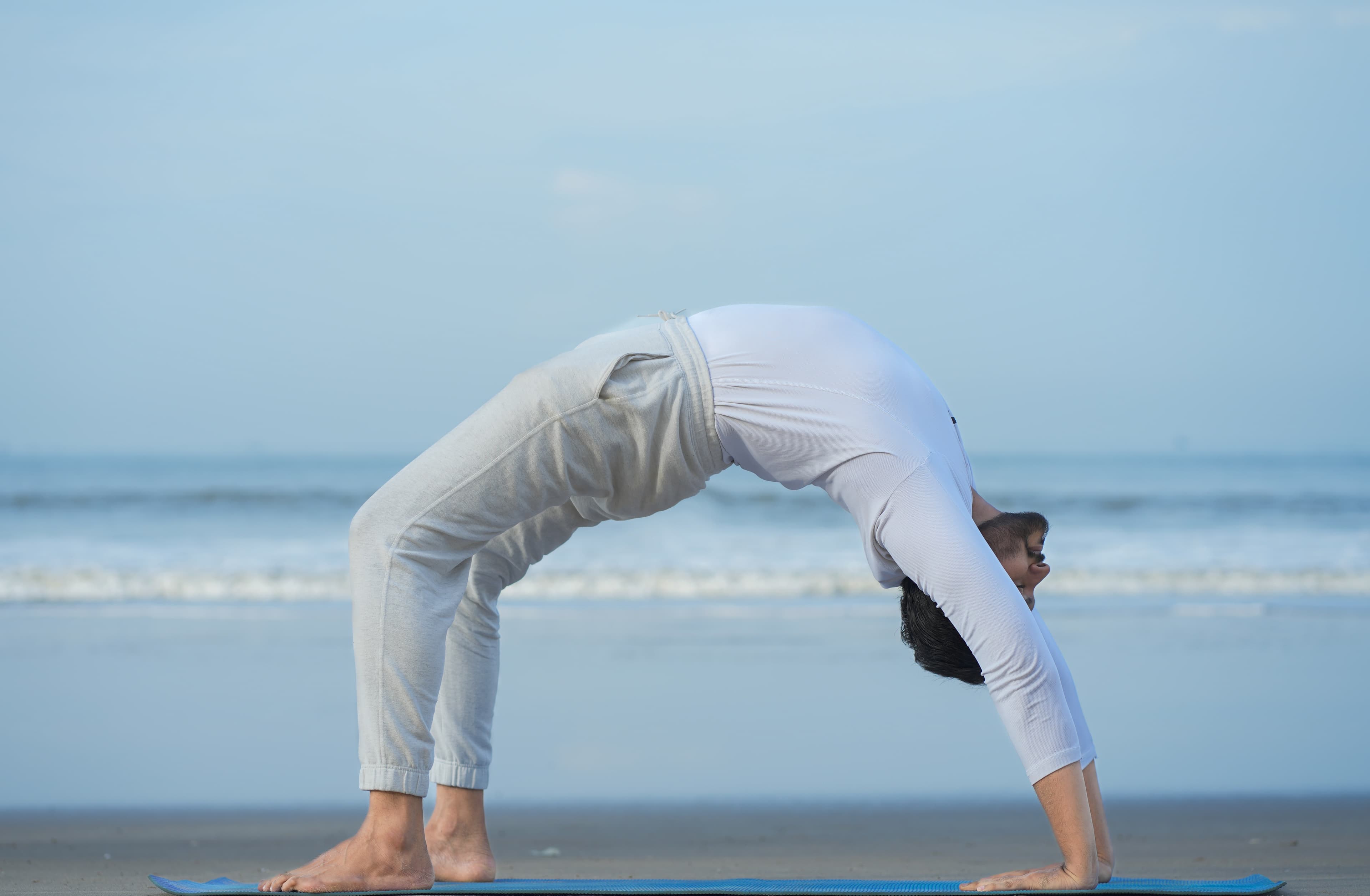 Wheel pose practice